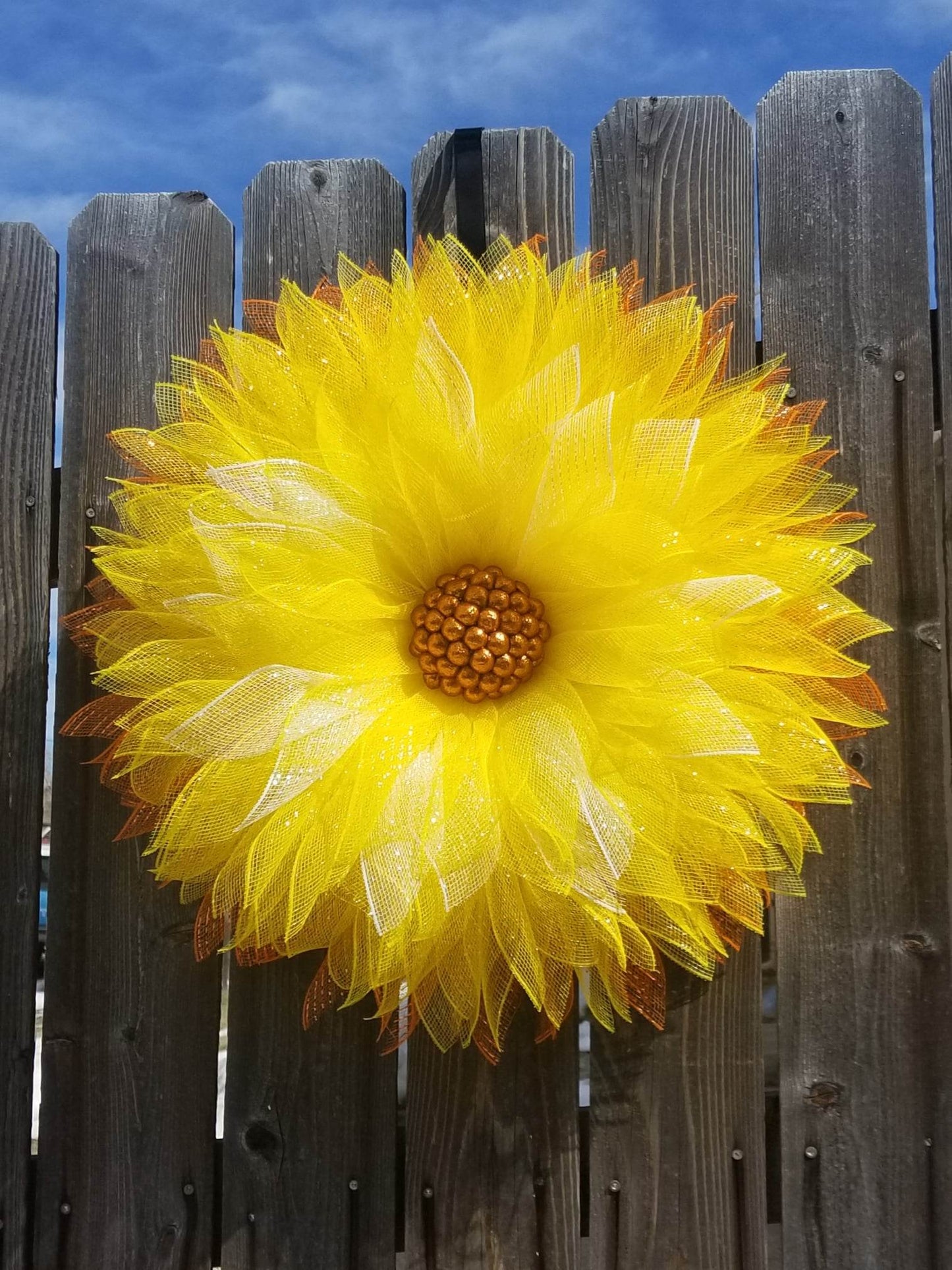 The "Sunburst" Sunflower Wreath