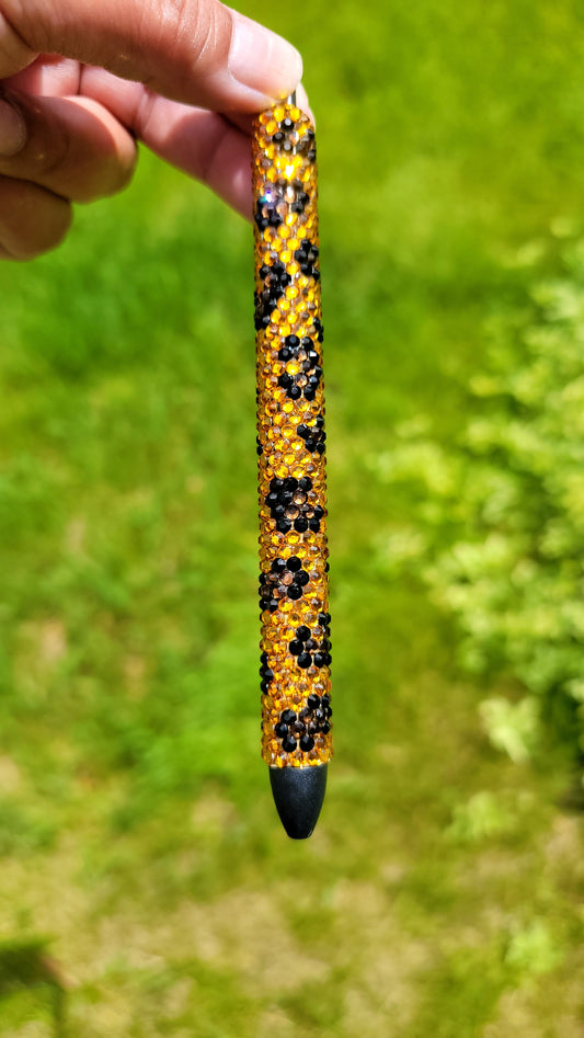 Leopard Print Pen - Black & Gold