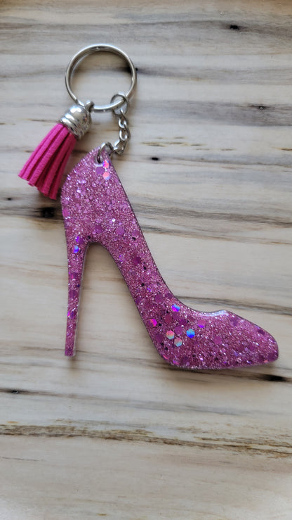 Rhinestone & Glitter "High-Heel" Keychain