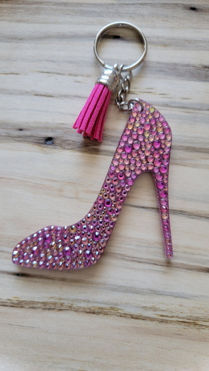 Rhinestone & Glitter "High-Heel" Keychain