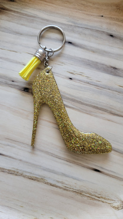 Rhinestone & Glitter "High-Heel" Keychain