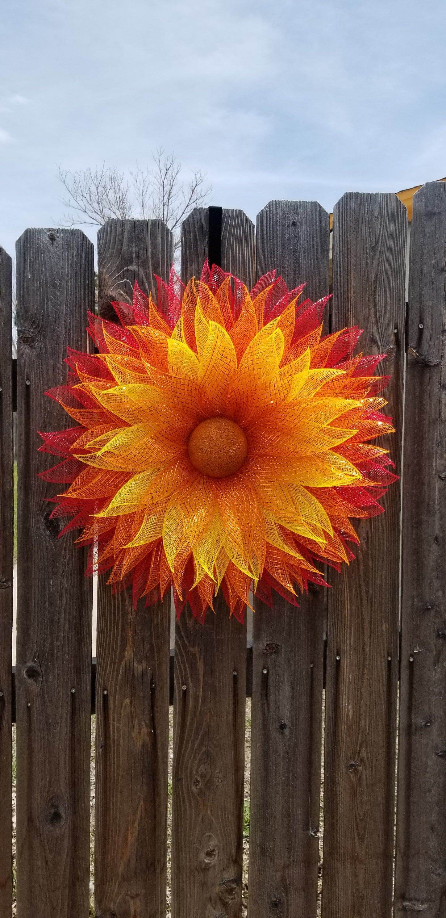 The "On Fire" Sunflower Wreath